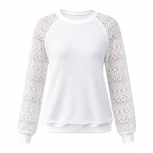 Lace Sleeve Knit Top WHD0606287