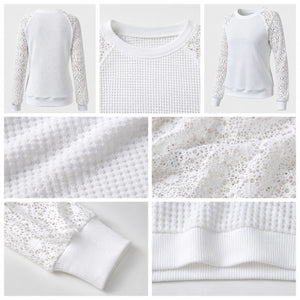 Lace Sleeve Knit Top WHD0606287