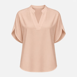 Split Neck White Blouse WHD0606290