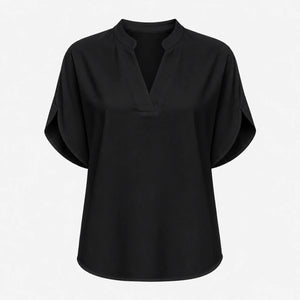 Split Neck White Blouse WHD0606290