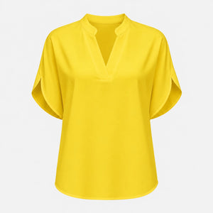 Split Neck White Blouse WHD0606290