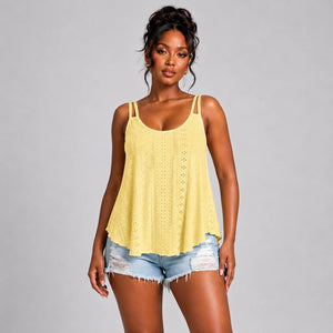 Openwork Yellow Cami Top WHD0606292
