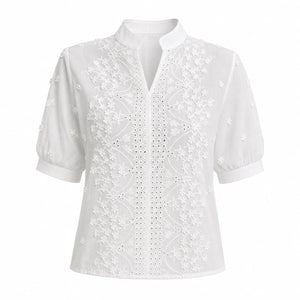 Eyelet Embroidered Shirt Top WHD0606293