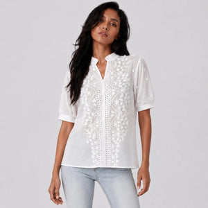 Eyelet Embroidered Shirt Top WHD0606293