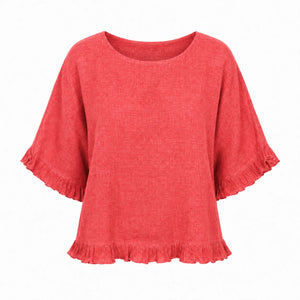 Ruffle Hem Relaxed Top WHD0606294