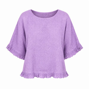 Ruffle Hem Relaxed Top WHD0606294