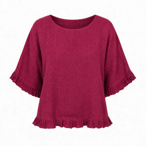 Ruffle Hem Relaxed Top WHD0606294