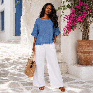 Ruffle Hem Relaxed Top WHD0606294