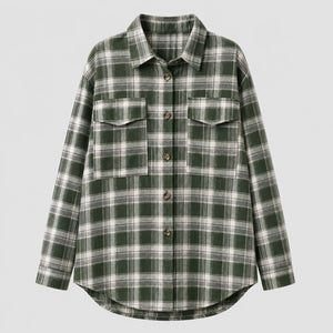 Plaid Button Front Shirt Jacket WHD0606295