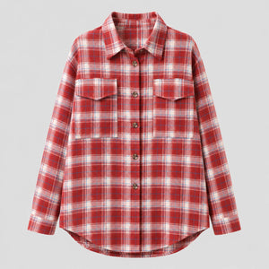 Plaid Button Front Shirt Jacket WHD0606295