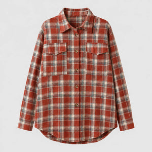 Plaid Button Front Shirt Jacket WHD0606295