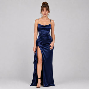 Ruched Slit Maxi Dress WHD0606301