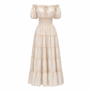 Off-Shoulder Tiered Maxi Dress WHD0606303