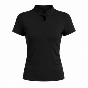 Mandarin Collar Fitted Tee WHD0606318-JYMD102