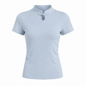 Mandarin Collar Fitted Tee WHD0606318-JYMD102