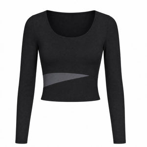 Asymmetric Cutout Long Sleeve Top WHD0606345-JYMC023