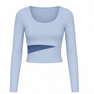 Asymmetric Cutout Long Sleeve Top WHD0606345-JYMC023