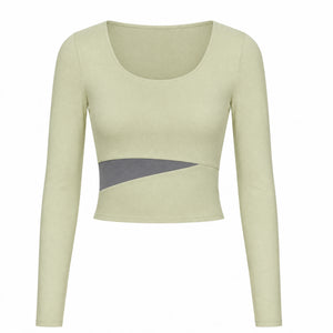 Asymmetric Cutout Long Sleeve Top WHD0606345-JYMC023
