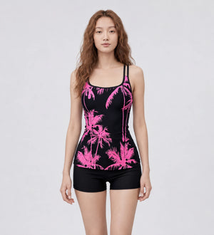 Palm Print Tankini Set WHD0606383-KA-P391-01