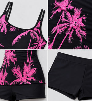 Palm Print Tankini Set WHD0606383-KA-P391-01