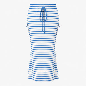 Striped Drawstring Maxi Skirt WHD0606388