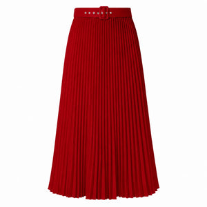 Belted Pleated Maxi Skirt WHD0606390