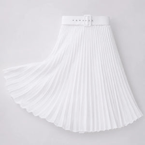 Belted Pleated Maxi Skirt WHD0606390