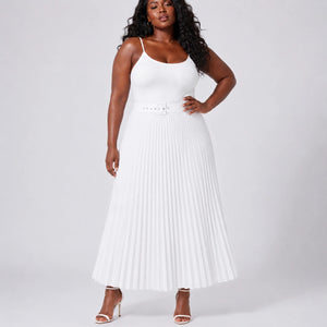 Belted Pleated Maxi Skirt WHD0606390