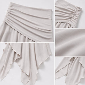 Ruched Asymmetric Midi Skirt WHD0606391