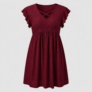 Eyelet Crisscross Babydoll Dress WHD0606401