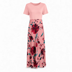 Floral Colorblock Maxi Dress WHD0606403