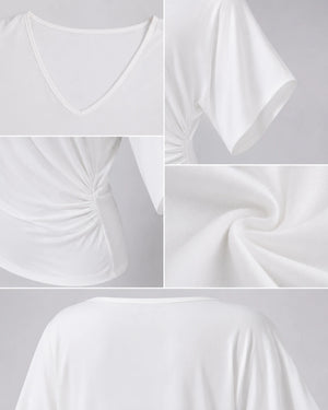 Draped Batwing Sleeve Top WHD0606407