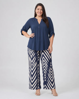 Chevron Wide Leg Pants Set WHD0606422