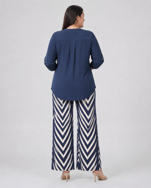 Chevron Wide Leg Pants Set WHD0606422