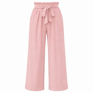 Tie Waist Wide Leg Pants WHD0606430