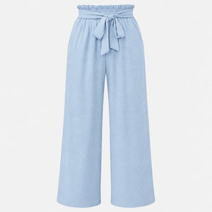 Tie Waist Wide Leg Pants WHD0606430