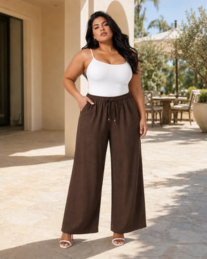 Drawstring Wide Leg Pants WHD0606431