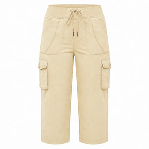 Cargo Drawstring Capri Pants WHD0606432