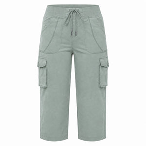 Cargo Drawstring Capri Pants WHD0606432