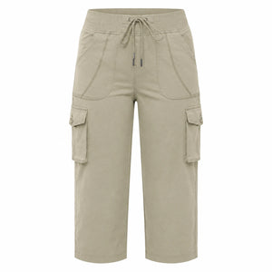 Cargo Drawstring Capri Pants WHD0606432