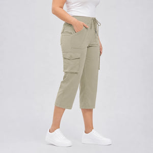 Cargo Drawstring Capri Pants WHD0606432