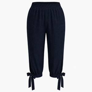 Tie Hem Capri Pants WHD0606434