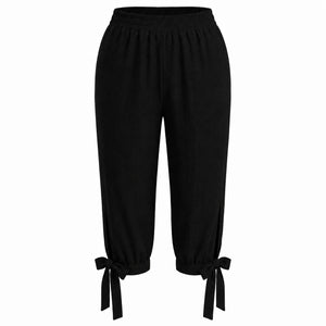 Tie Hem Capri Pants WHD0606434