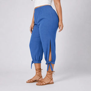 Tie Hem Capri Pants WHD0606434