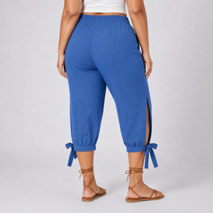 Tie Hem Capri Pants WHD0606434