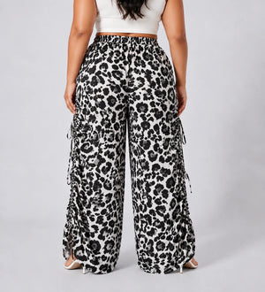 Leopard Print Wide Leg Pants WHD0606436