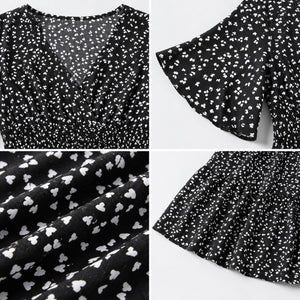 Printed V-Neck Mini Dress WHD0606437