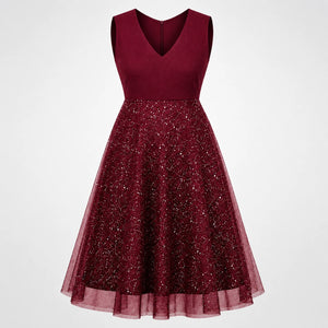 Glitter Mesh Midi Dress WHD0606440