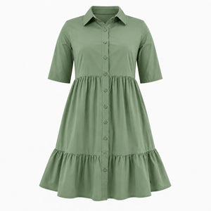 Tiered Button Shirt Dress WHD0606442