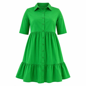 Tiered Button Shirt Dress WHD0606442